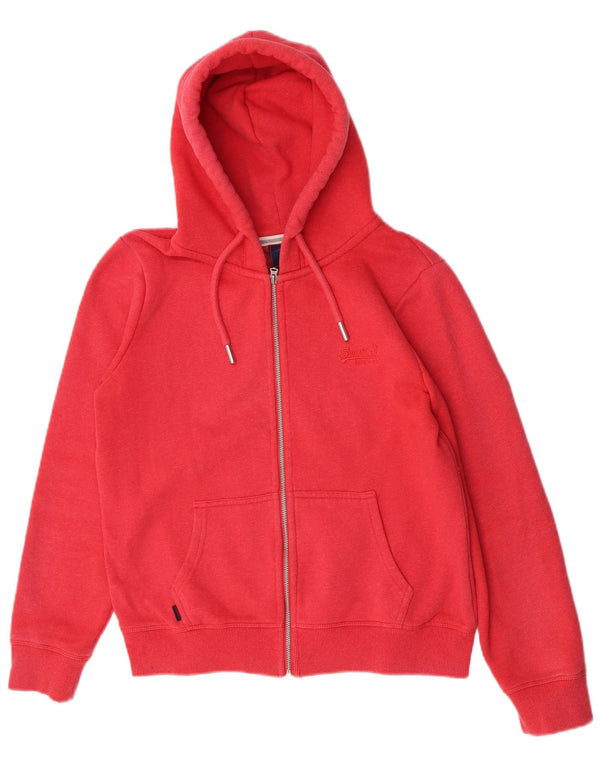 Superdry Sudadera con capucha y cremallera para mujer Reino Unido 46 Grande Algodón rojo