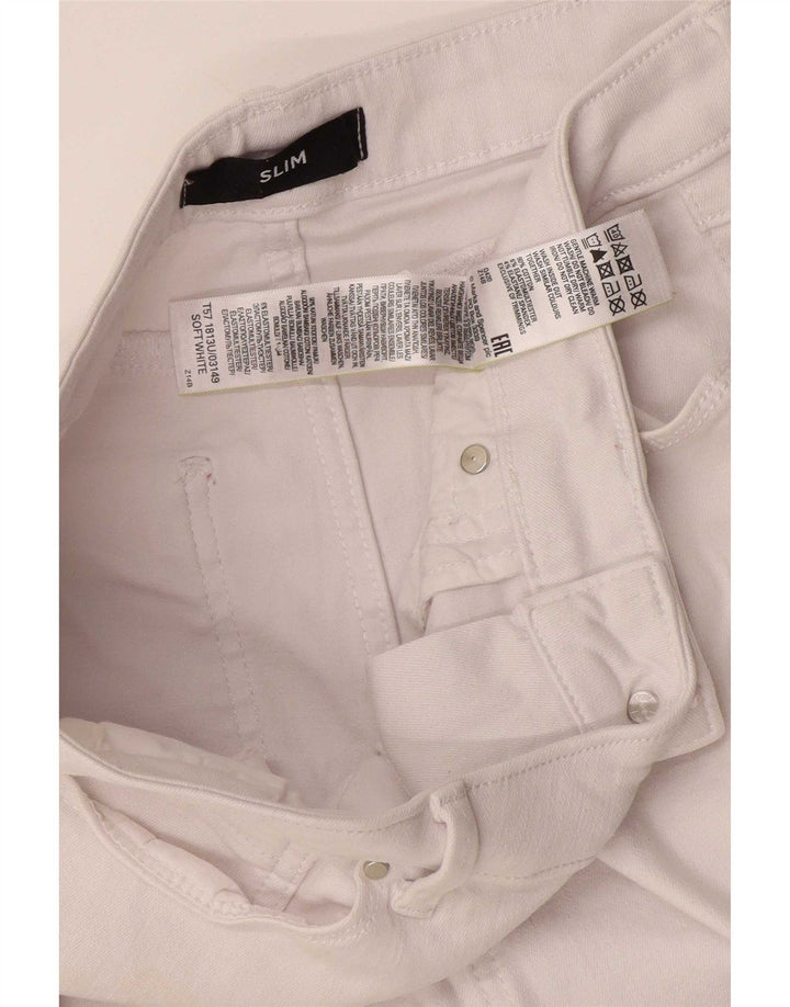 Marks & Spencer Vaqueros ajustados para mujer UK 12 Medium W30 L27 Algodón blanco