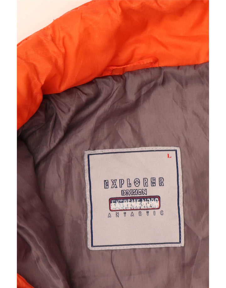 Explorer Chaqueta de esquí gráfica para hombre Reino Unido 40 Grande Naranja