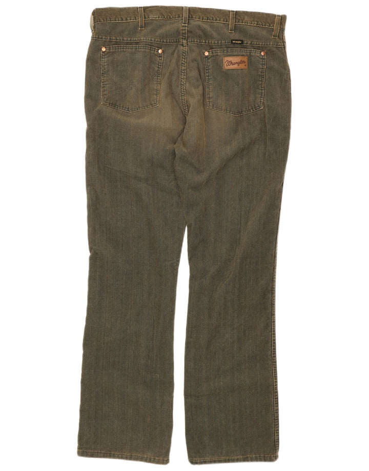 WRANGLER Pantalones de pana con corte de bota para hombre W38 L34 Algodón caqui