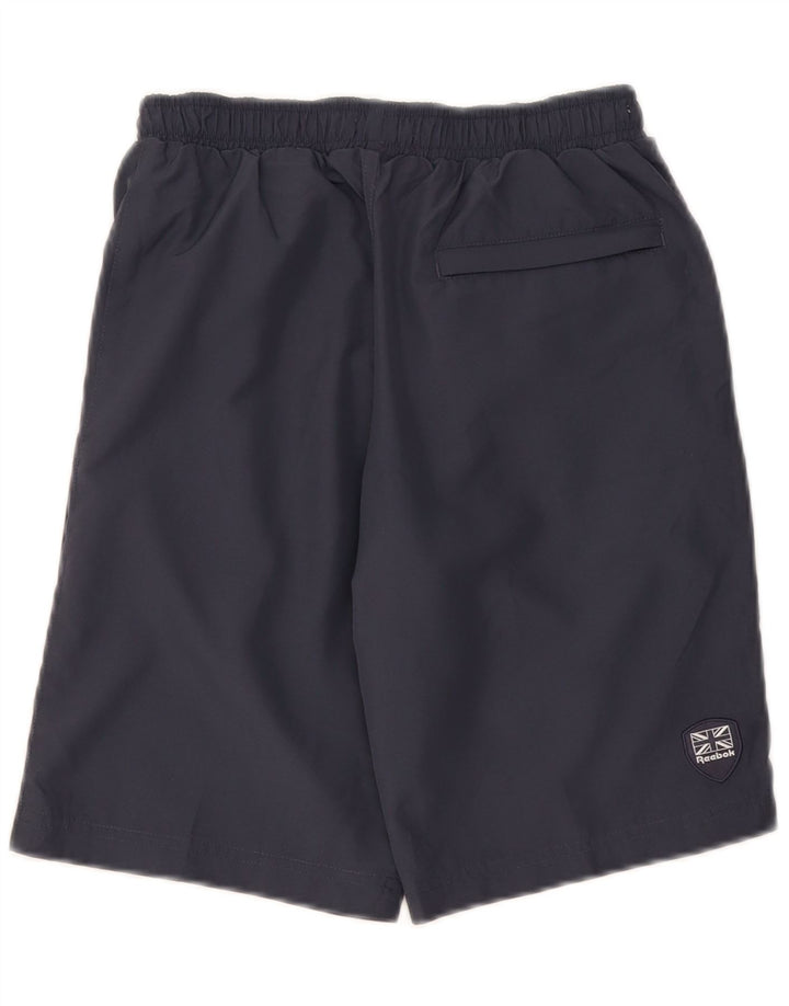 Reebok Pantalones cortos deportivos clásicos con gráficos para niños 9-10 años Gris Poliéster