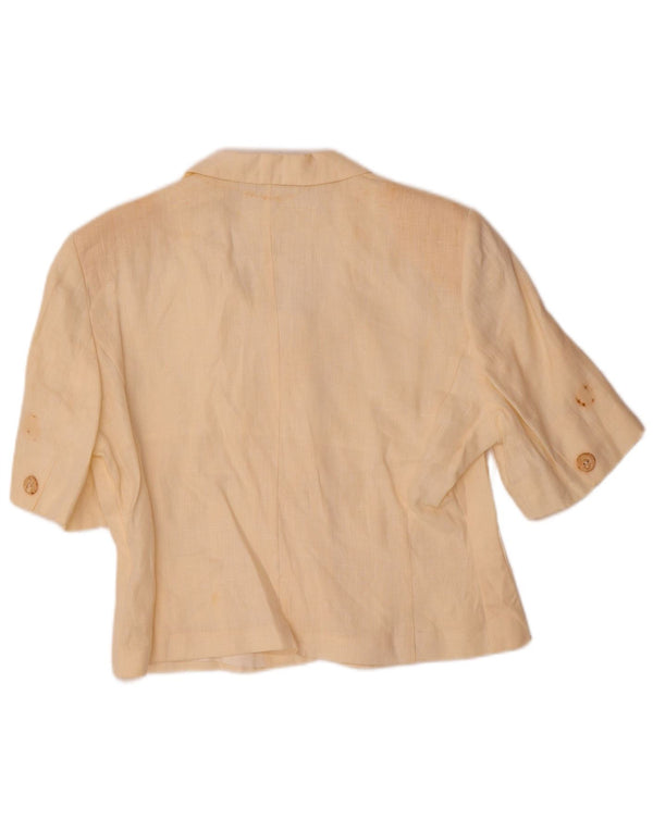 Gianfrediani Chaqueta Blazer de 4 Botones de Manga Corta para Mujer UK 46 Grande Beige