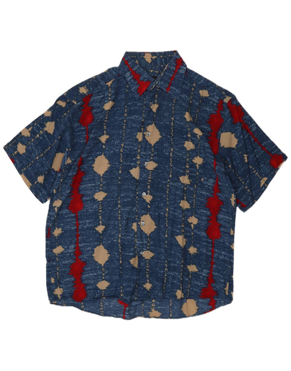 Camisa Tipo' S Hombre Manga Corta XL Viscosa Rayas Azul