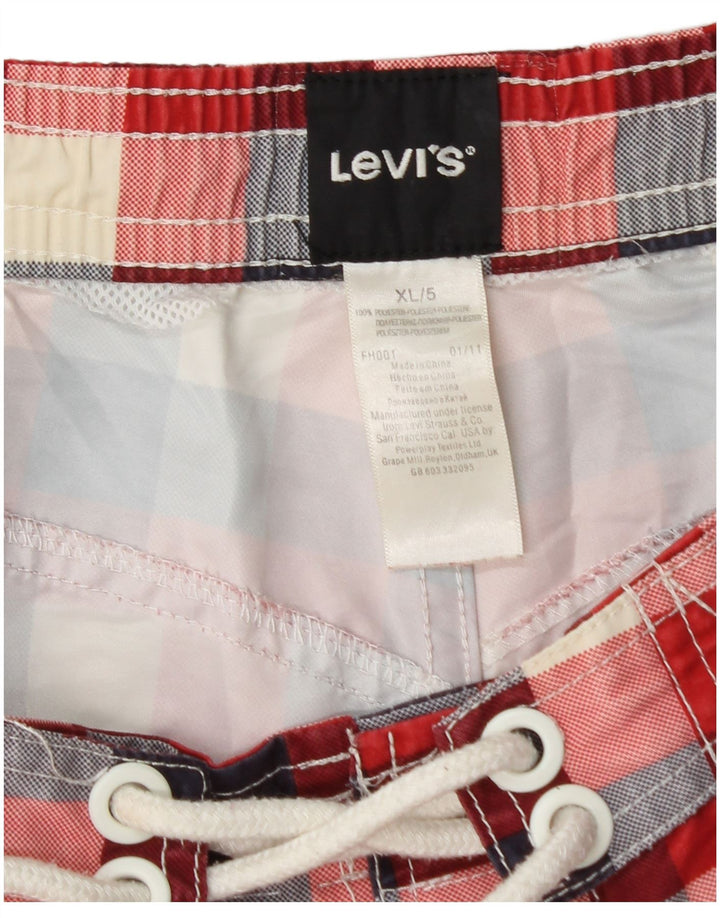 Bañador Levi's Hombre XL Cuadros Rojos Poliéster