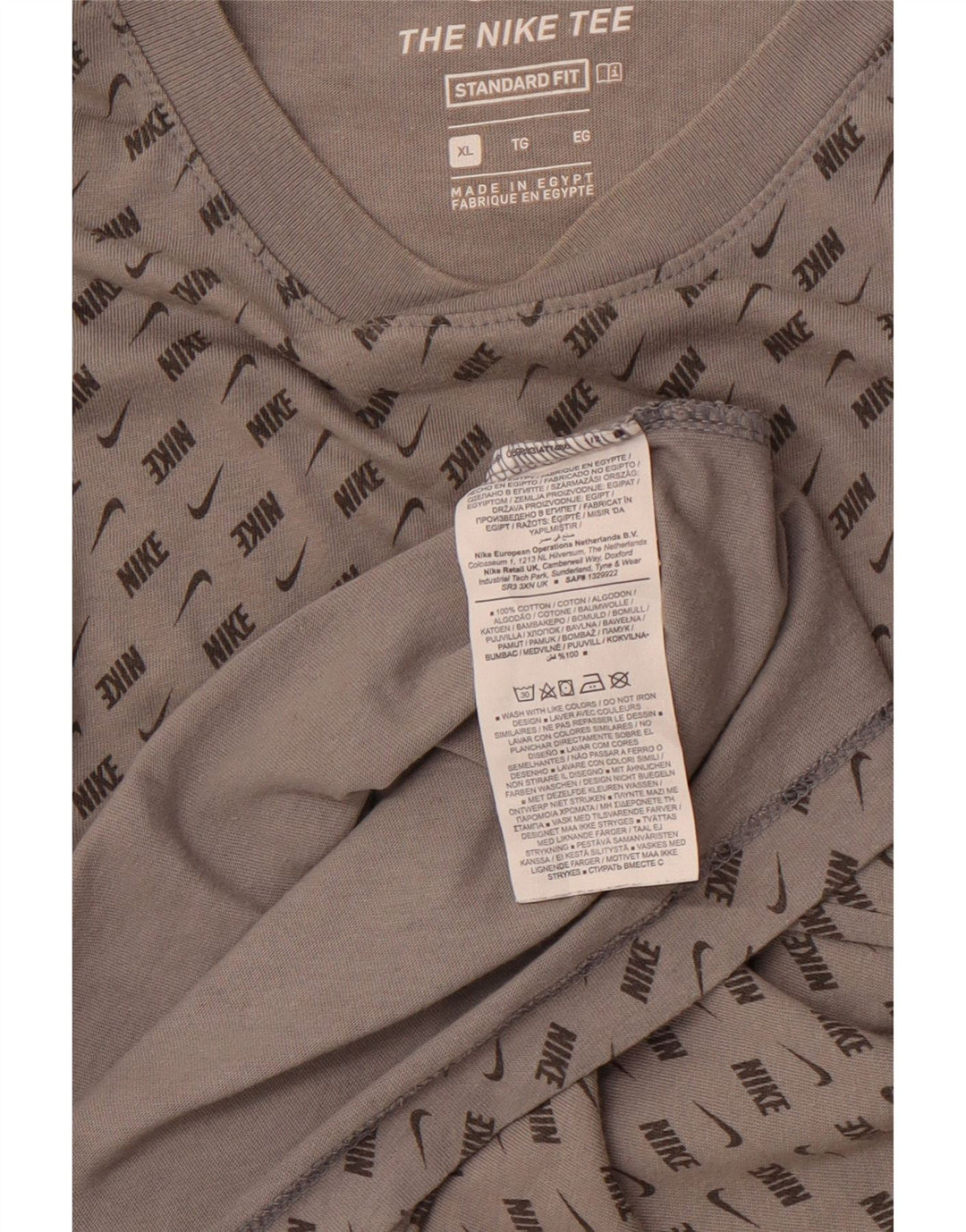 NIKE Camiseta gráfica de ajuste estándar para hombre XL Gris Colorblock Algodón