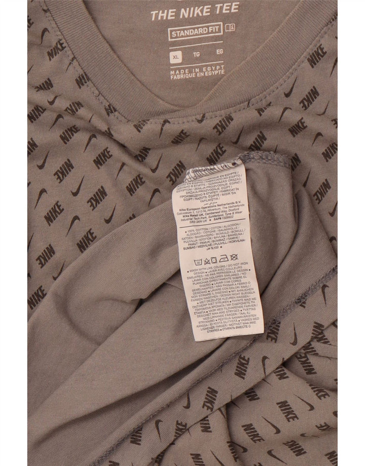 NIKE Camiseta gráfica de ajuste estándar para hombre XL Gris Colorblock Algodón