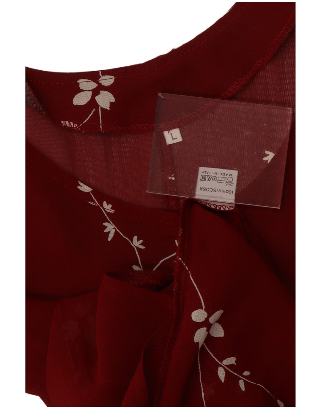 VINTAGE Vestido maxi sin mangas para mujer Reino Unido 14 Viscosa floral roja grande