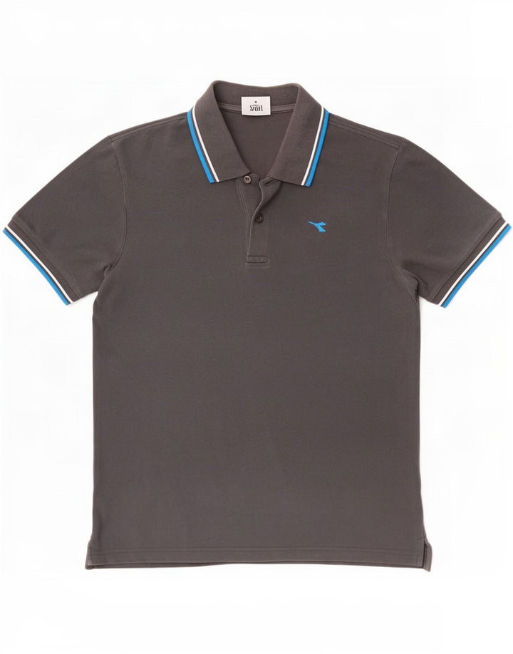 Diadora Polo Hombre Small Gris Algodón
