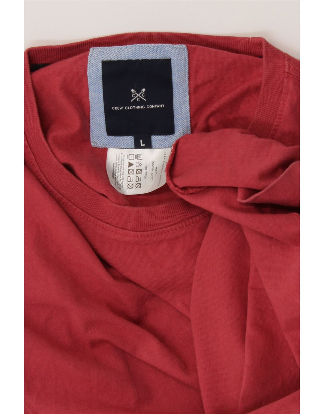 CREW CLOTHING Mens T-Shirt Top Large Red Cotton Vintage Crew Clothing and Second-Hand Crew Clothing from Messina Hembry 