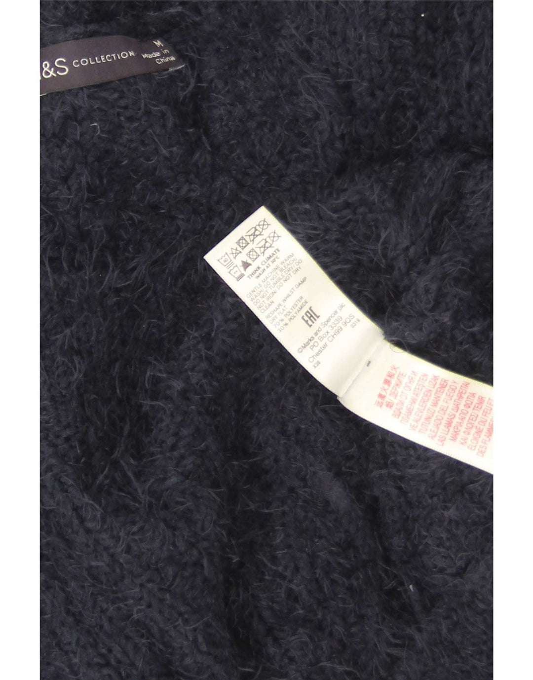 Marks & Spencer Suéter tipo cárdigan para mujer UK 44 Medio Azul marino Poliéster