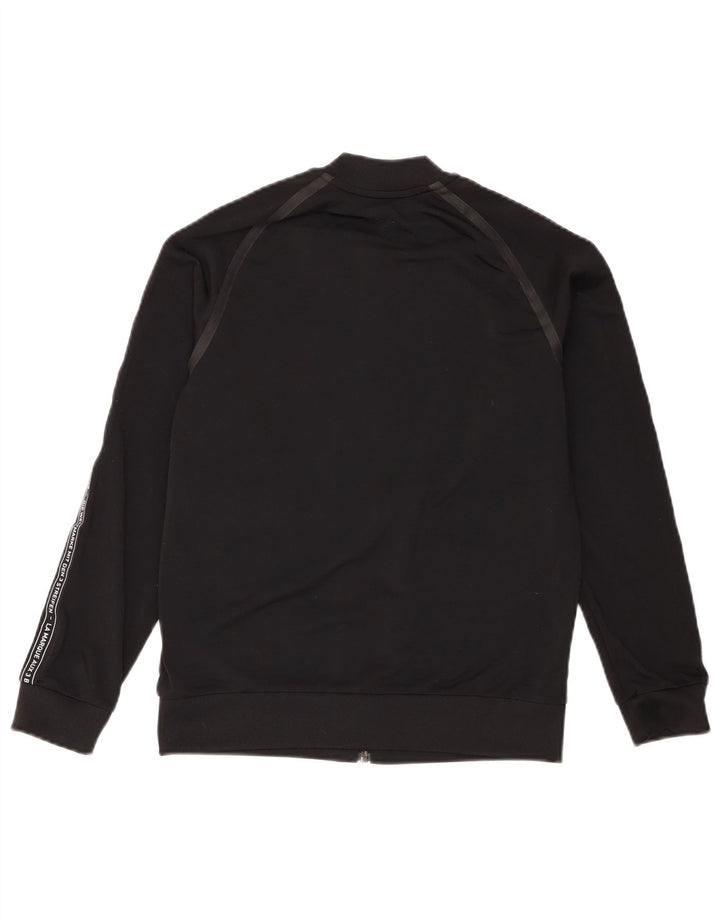 Adidas Boys Graphic Chándal Top Chaqueta 11-12 Años Negro Poliéster