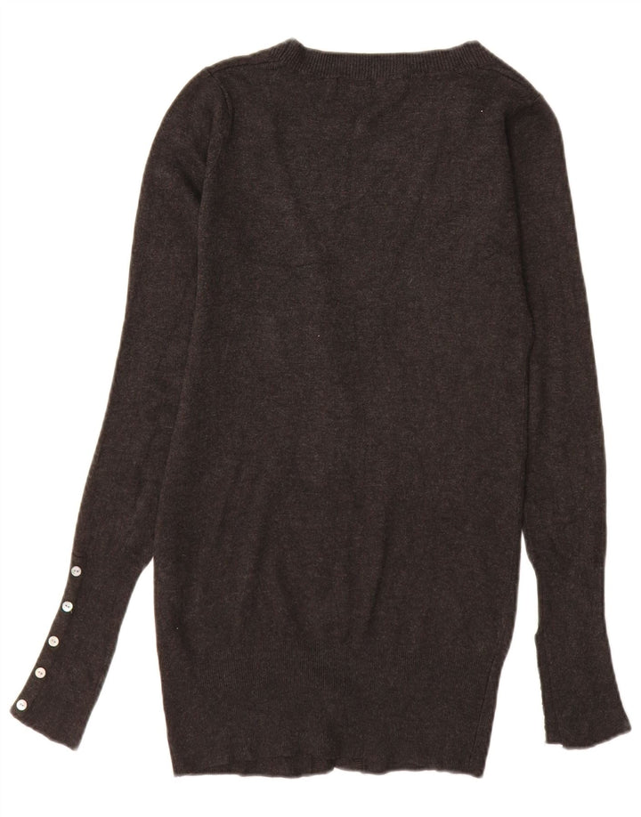 ZARA Cárdigan largo para mujer, talla 40, talla pequeña, rayón gris