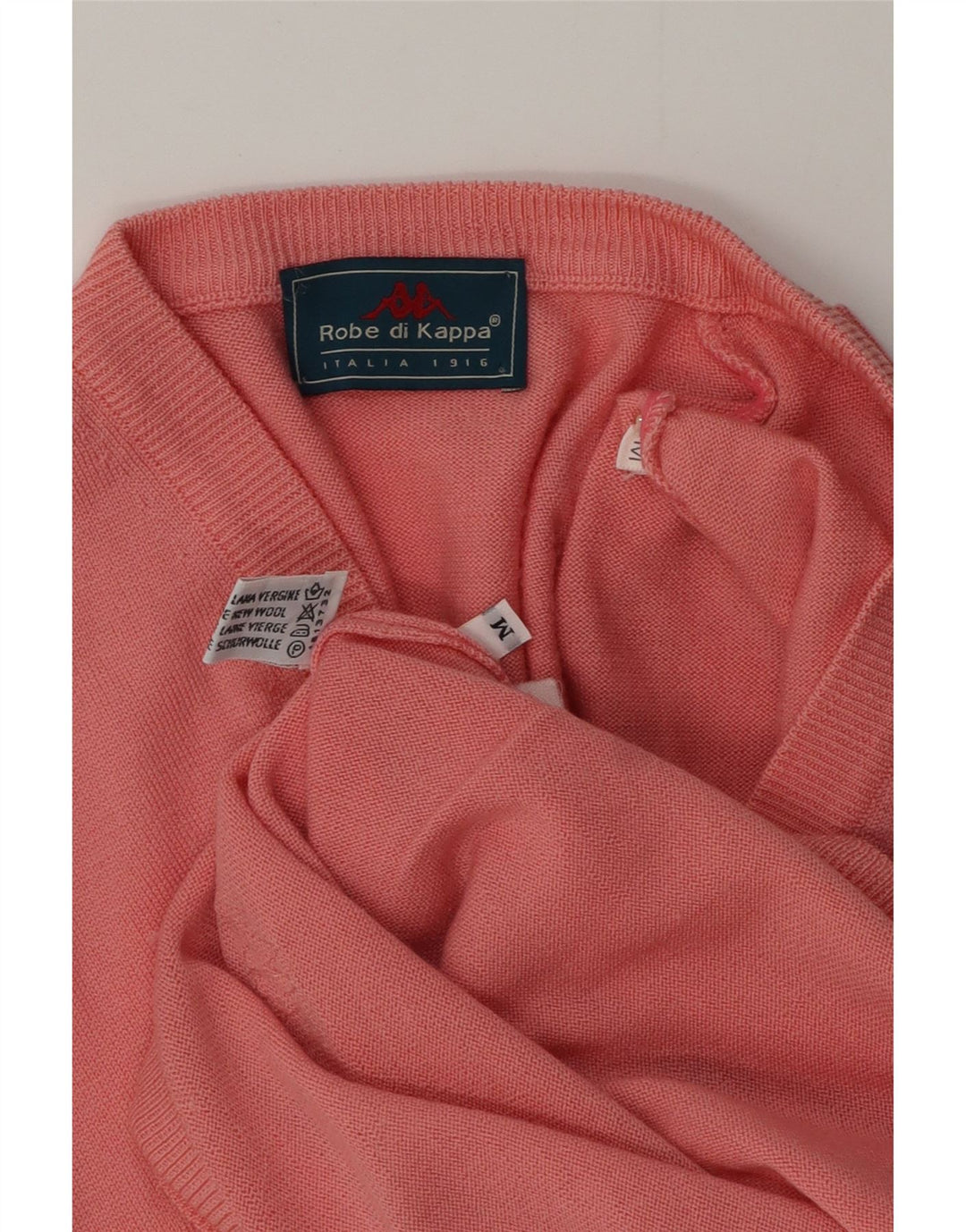 KAPPA Jersey con Cuello en V de Lana Virgen Rosa Medio para Hombre