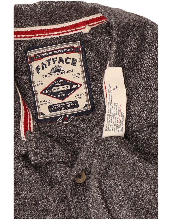 Polo de hombre Fat Face de algodón moteado en gris medio