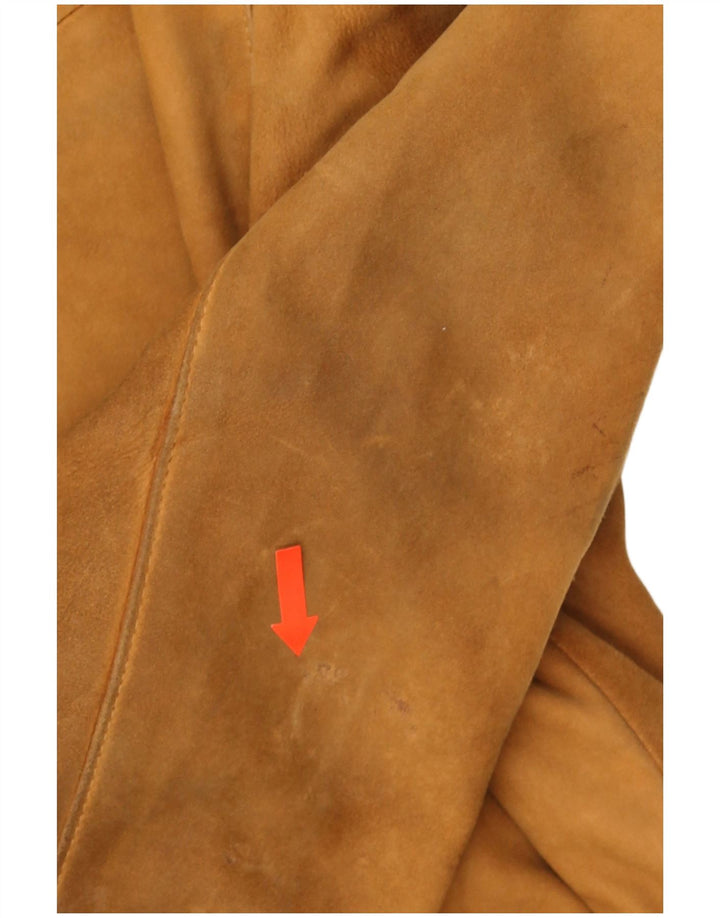 Vintage hombres ante chaqueta Reino Unido 40 cuero marrón grande