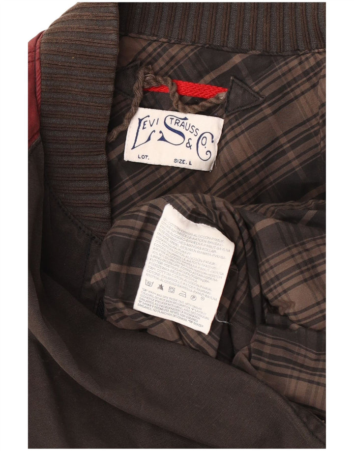 LEVI'S Chaqueta bomber para hombre UK 40 Large Marrón Colorblock Algodón