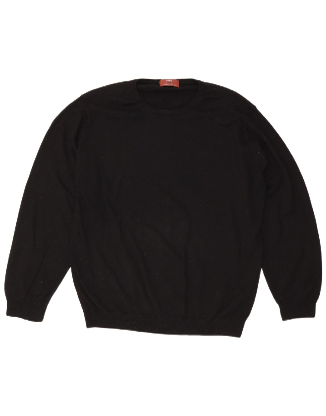 Marks & Spencer - Jersey de cuello redondo para hombre, talla grande, lana negra