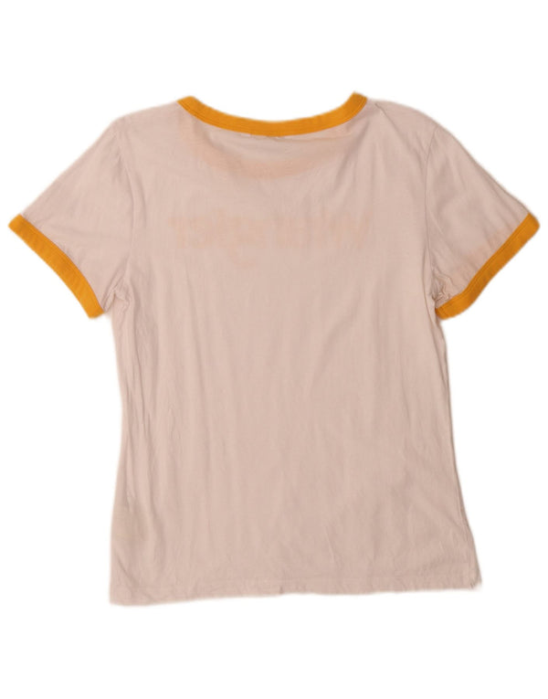 Wrangler Camiseta gráfica para mujer Top UK 40 Medium White Colourblock Cotton