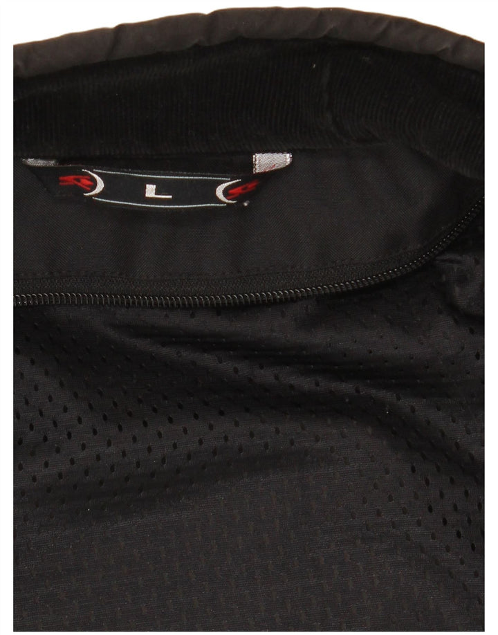 Spyke Chaqueta bomber gráfica para hombre UK 40 Large Black Colourblock Biker