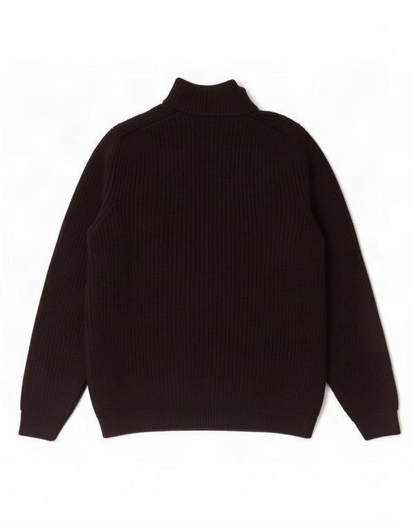 Zara Mens Roll Neck Jumper Sweater Medium Black Cotton