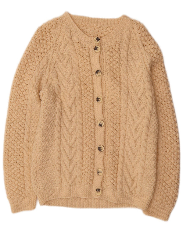 Vintage mujer Cardigan suéter Reino Unido 16 grande beige