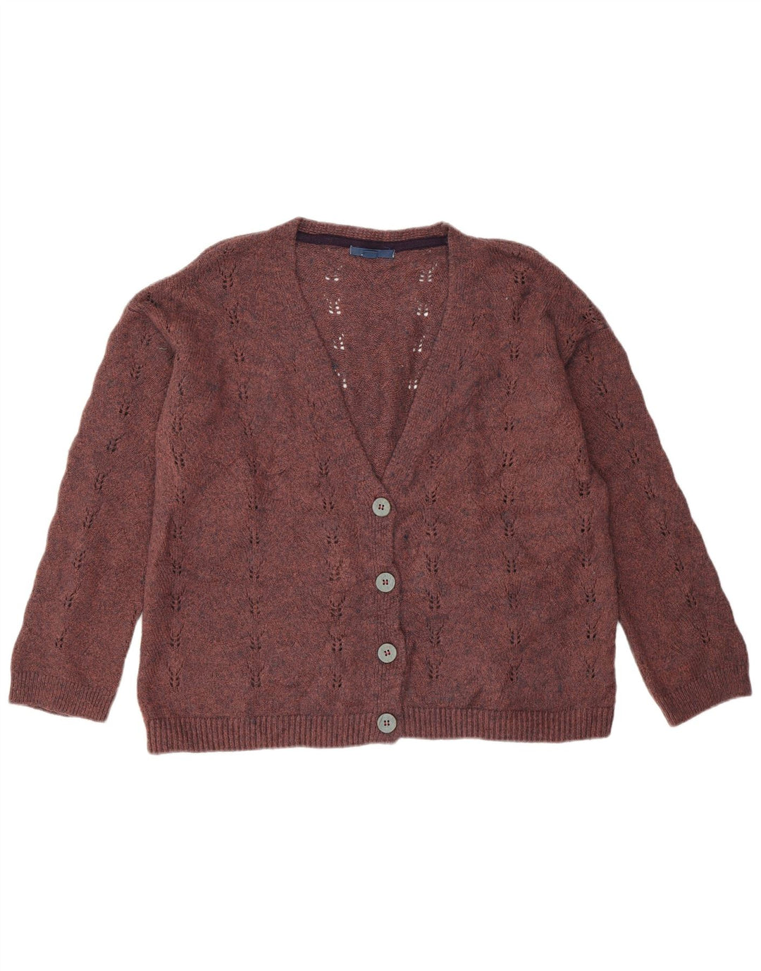 White Stuff Cárdigan de corte holgado para mujer, talla 44, acrílico granate mediano