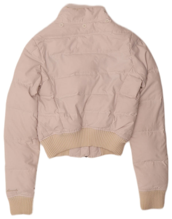 Abercrombie & Fitch Chaqueta acolchada corta para mujer UK 10 Small White Nylon
