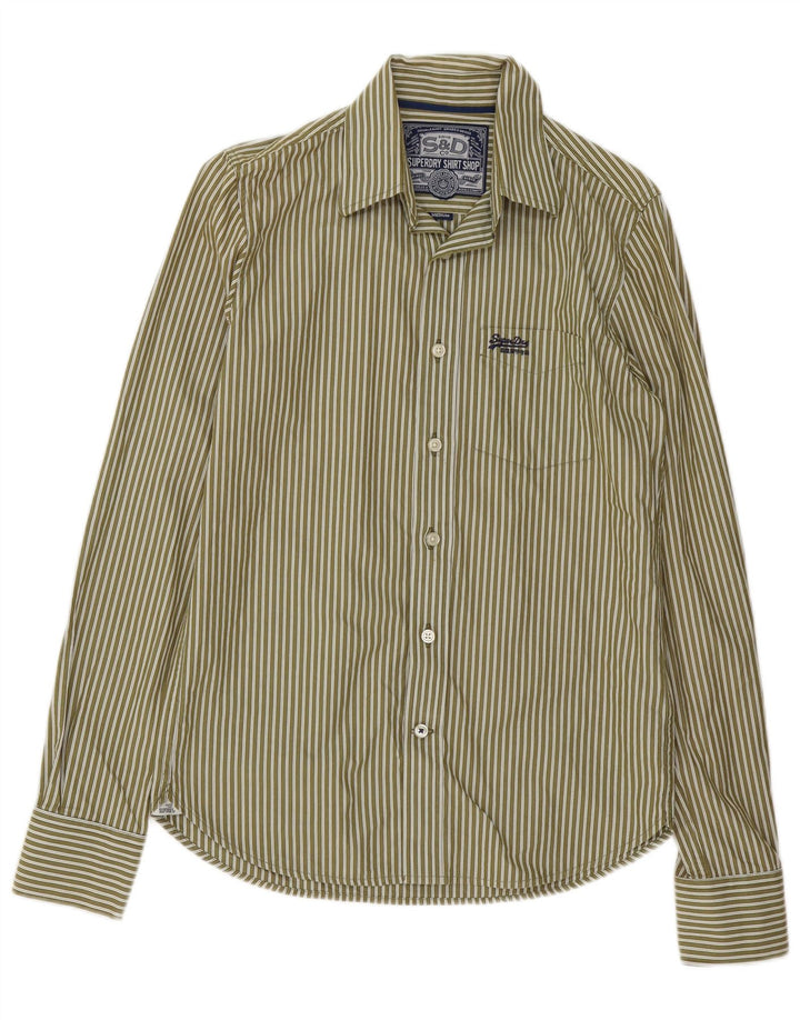 Camisa SUPERDRY Hombre Algodón Rayas Caqui Medio