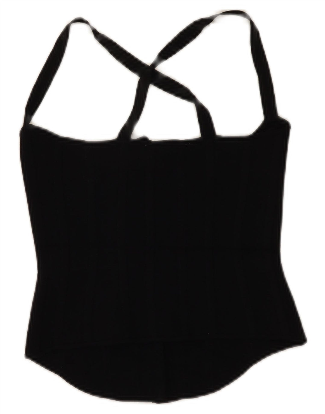 Zara Mujer Crop Top UK 8 Small Viscosa Negra