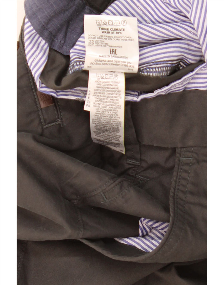Marks & Spencer Pantalón chino de corte regular para hombre W36 L29 Algodón gris