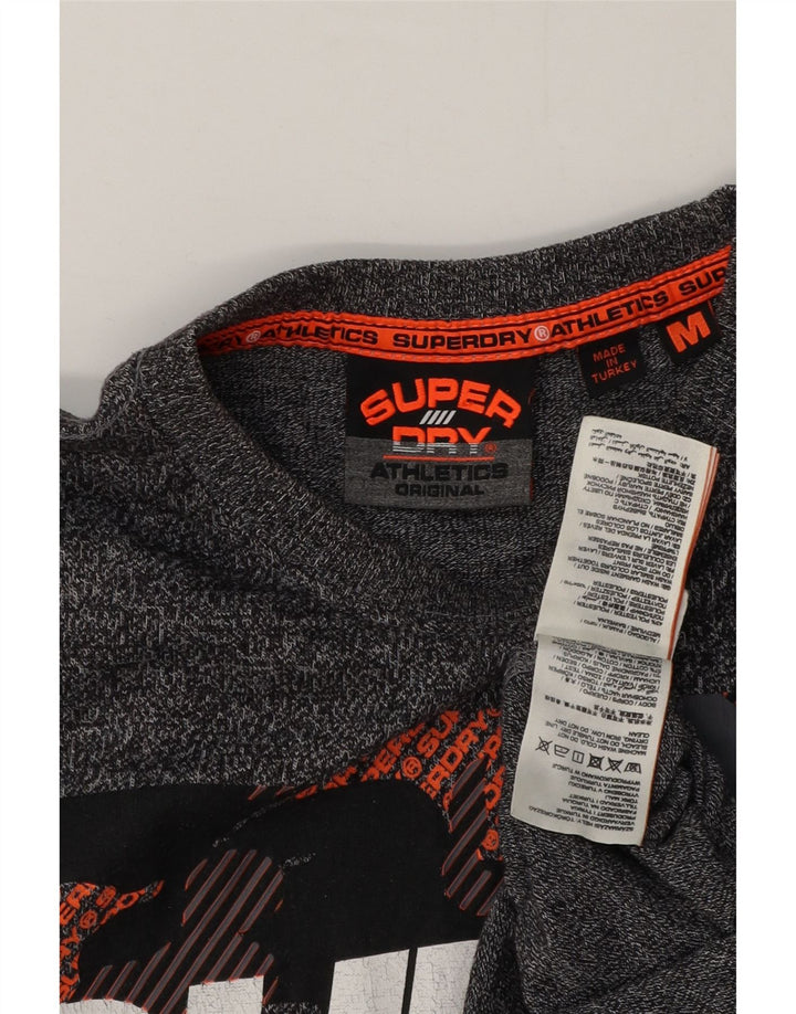 Superdry Camiseta estampada de algodón moteado en gris medio para hombre