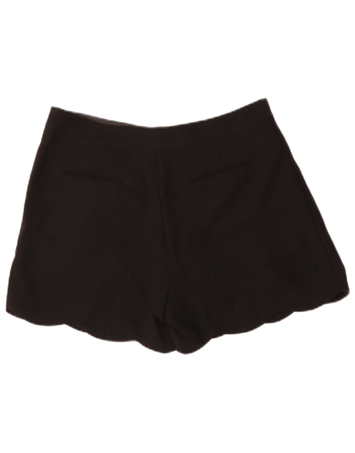 OASIS Pantalones cortos chinos de cintura alta para mujer UK 12 Medium W32 Poliéster negro
