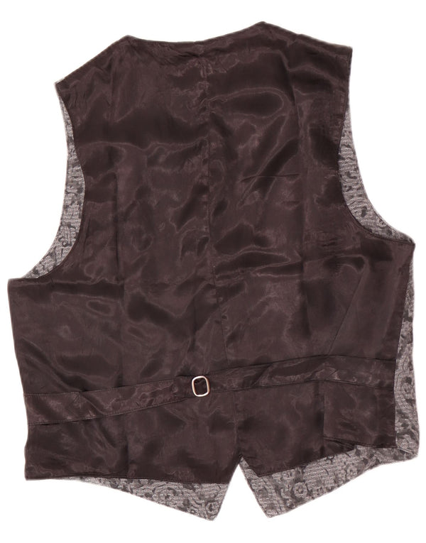 Chaleco vintage para hombre grande gris floral