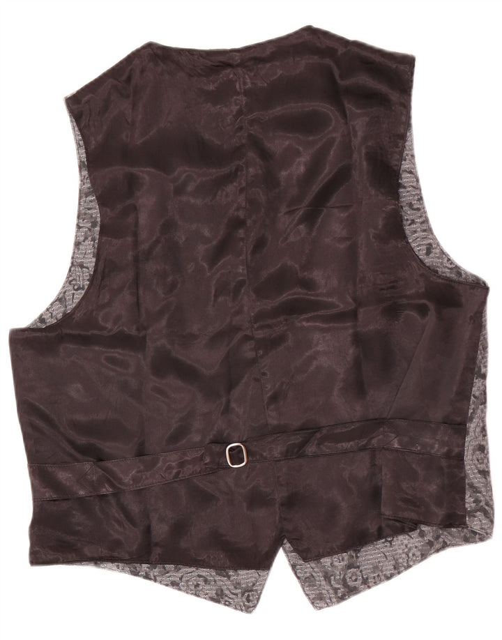 Chaleco vintage para hombre grande gris floral