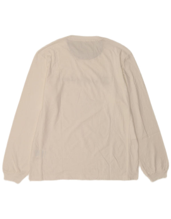 Champion Camiseta gráfica para hombre de manga larga XL de algodón blanco