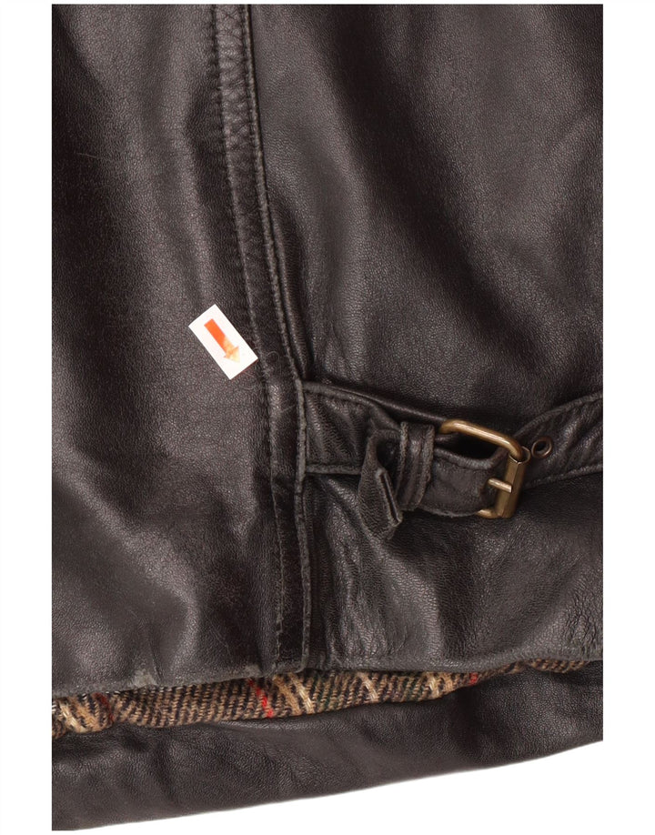 VINTAGE Chaqueta de cuero para hombre IT 54 2XL Cuero negro