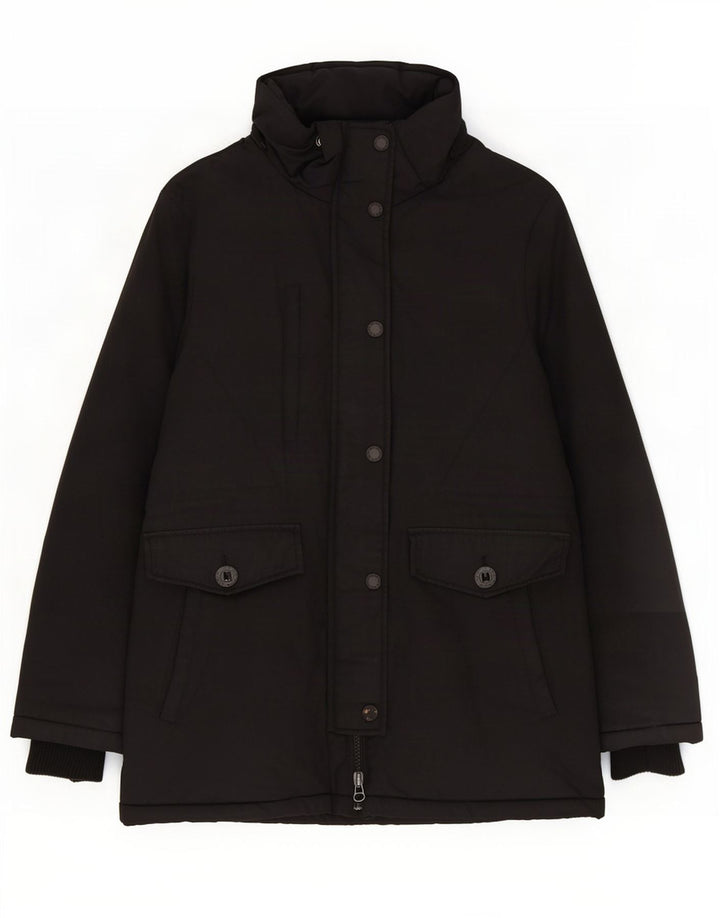 Superdry Parka para mujer, talla 40, talla grande, poliéster negro