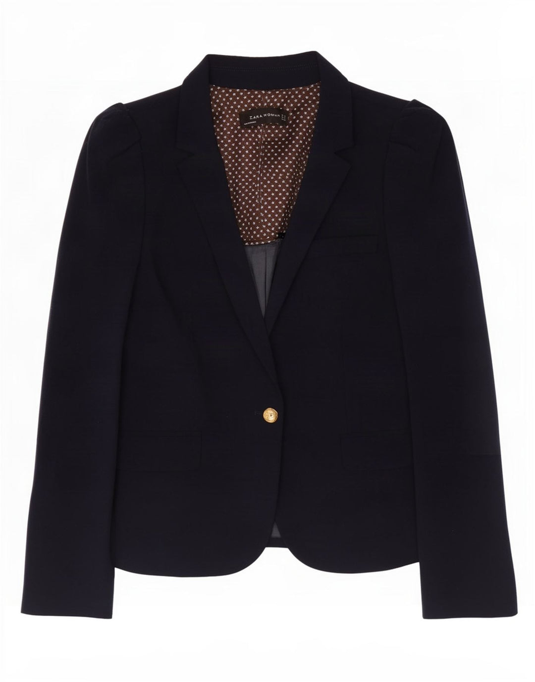 Zara Chaqueta Blazer De 1 Botón para Mujer UK 42 Azul Marino Mediano