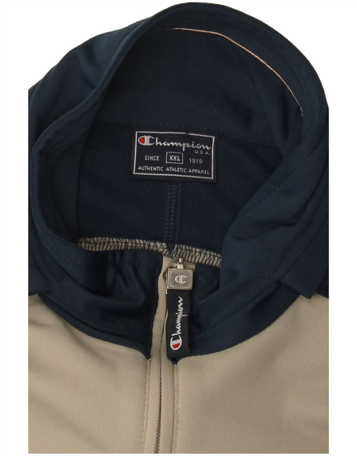 Champion Chaqueta De Chándal Para Hombre 2XL Beige Colorblock