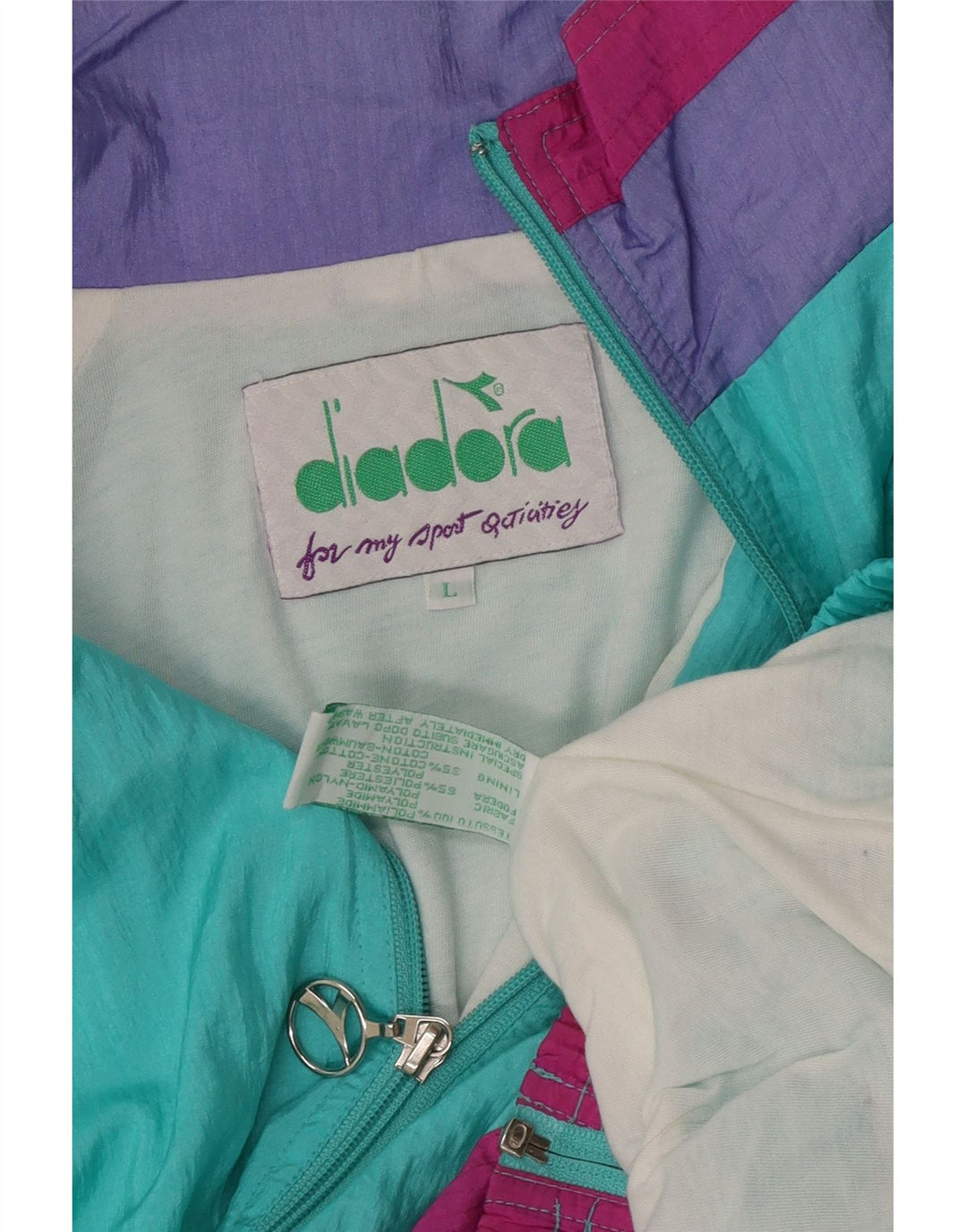 Diadora Chaqueta Top De Chándal Grande Turquesa Colorblock Poliamida