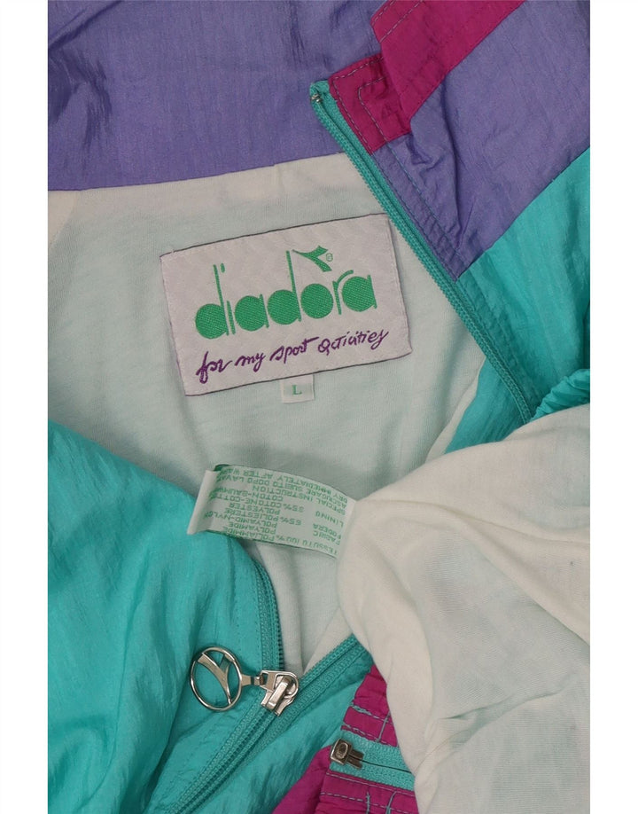 Diadora Chaqueta Top De Chándal Grande Turquesa Colorblock Poliamida