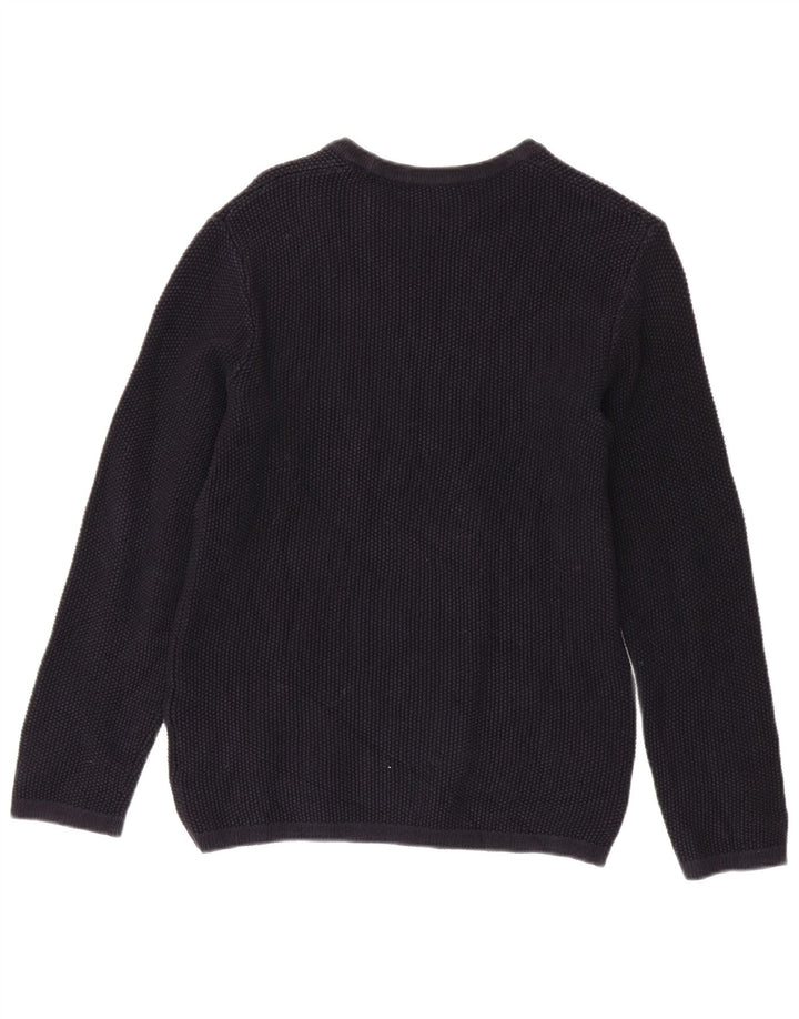 Cos - Jersey para hombre con cuello barco, talla pequeña, algodón azul marino