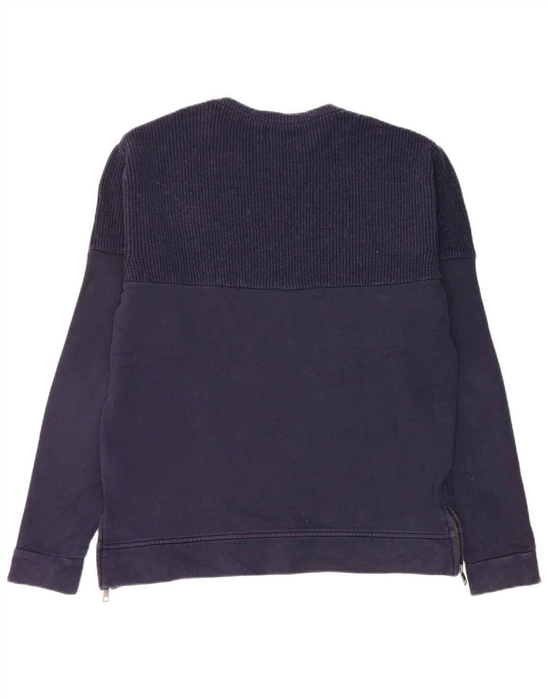 Zara Hombre Sudadera Jumper Large Azul Marino Algodón
