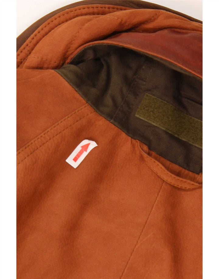 Timberland Chaqueta de cuero con capucha para hombre Reino Unido 40 Marrón grande