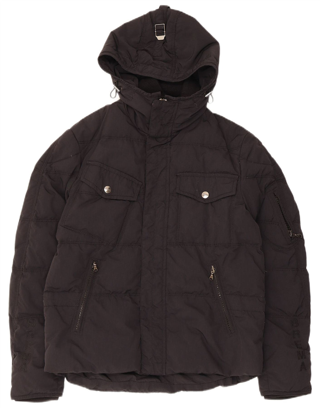 Brema Chaqueta acolchada con capucha para hombre IT 46 Small Negro Poliamida