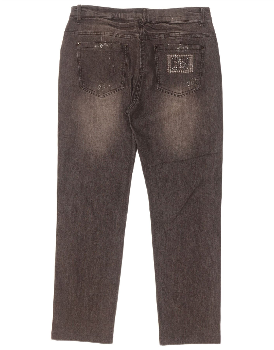 Vaqueros Rectos Roccobarocco Mujer W32 L28 Algodón Negro
