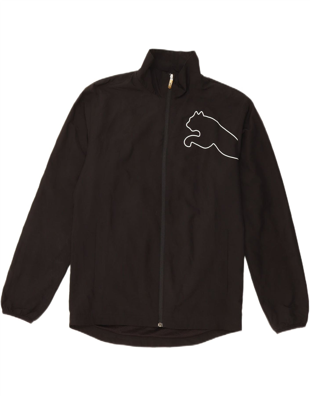 PUMA Mens Graphic Chándal Top Chaqueta Pequeña Poliéster Negro