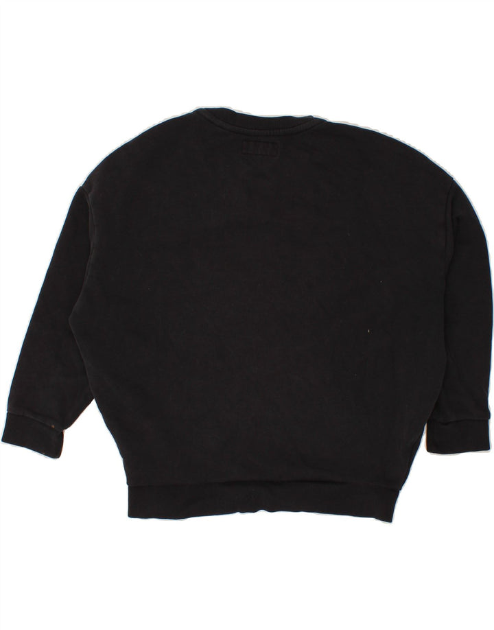 SUPERDRY Womens Oversized Graphic Sweatshirt Jumper UK 10 Small Black Vintage Superdry and Second-Hand Superdry from Messina Hembry 