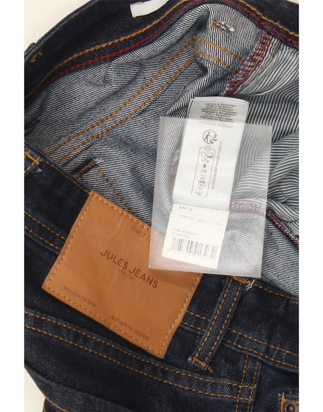 Vaqueros ajustados para hombre Jules W38 L34 Algodón azul marino