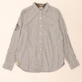 NAUTICA Mens Graphic Shirt Large Grey Striped Cotton Vintage Nautica and Second-Hand Nautica from Messina Hembry 